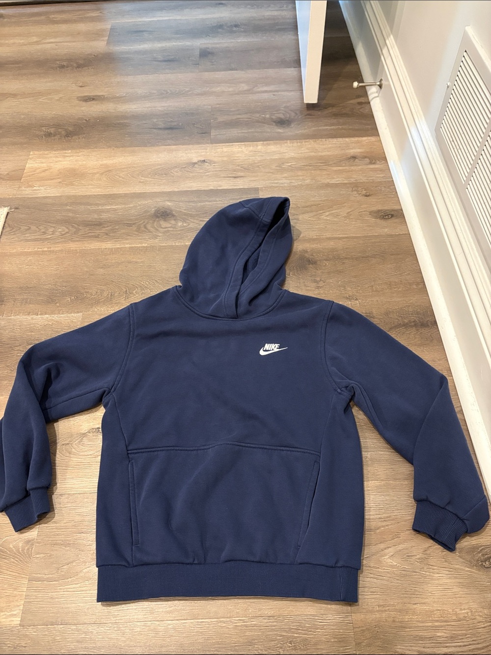 Nike Navy Crewneck Hoodie with White Swoosh
